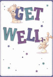 Brimming with cheerful warmth, this get well card brings a smile to Shooter's Hill families with its uplifting artwork. Two irresistible friends-a cozy teddy bear and an exuberant young puppy-practically leap from the card, each holding and balancing the oversized, colourful 'Get Well' lettering. The letters, painted in vibrant indigo and teal, stand out boldly against the welcoming cream background, echoing the joyful colours of spring bouquets delivered across Shooters Hill. Whimsical stars in deep blue and purple shimmer around them, infusing the card with hope and playfulness, reminiscent of childhood evenings spent gazing at the stars from Oxleas Meadows. The illustrated bear's fur and puppy's floppy ears are drawn to feel invitingly soft, almost like one could reach out for a comforting embrace. More than just a card, it becomes an emotional gesture-carrying the same genuine care and encouragment as a hand-written note nestled beside fresh local flowers. Whether shared with a friend on Academy Road or a loved one near Eaglesfield Park, this card radiates joy, offering both visual comfort and heartfelt wishes for a speedy recovery.